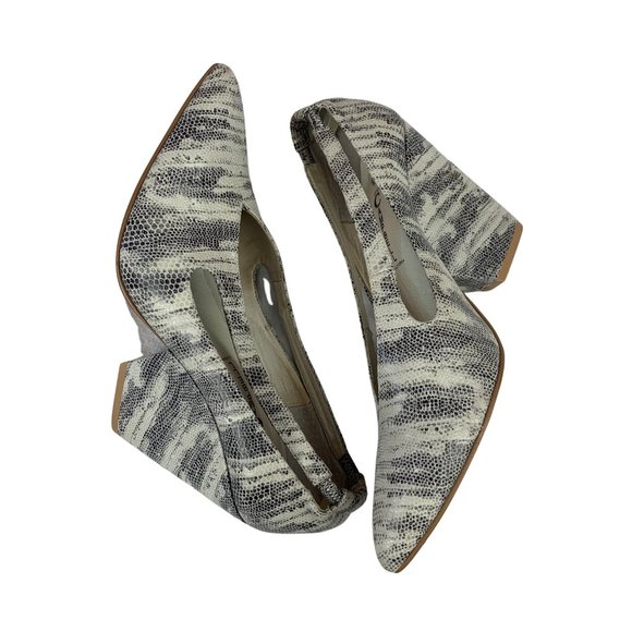 JEFFREY CAMPBELL | Grey Snakeskin Cut Out Wedge - Picture 1 of 9